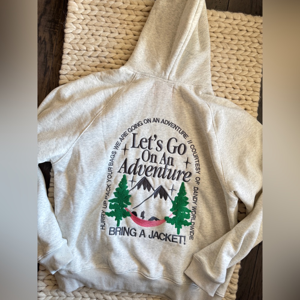 DANDY WORLDWIDE "Let's Go On An Adventure" Oversized Lux Hoodie Heather Gray
